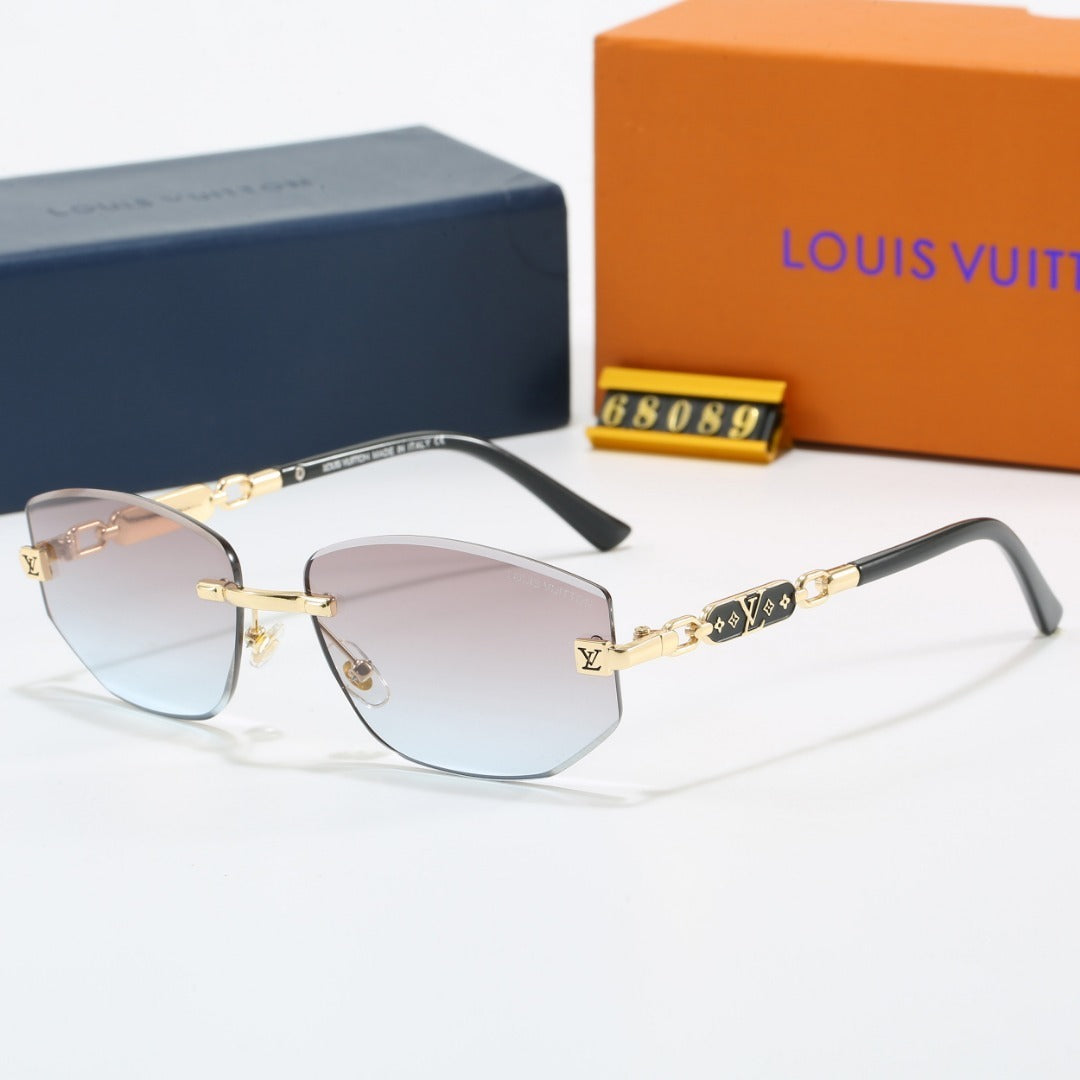Louis vuitton Rimless Polygon Sunglasses with Monogram Details  68089 Mixed